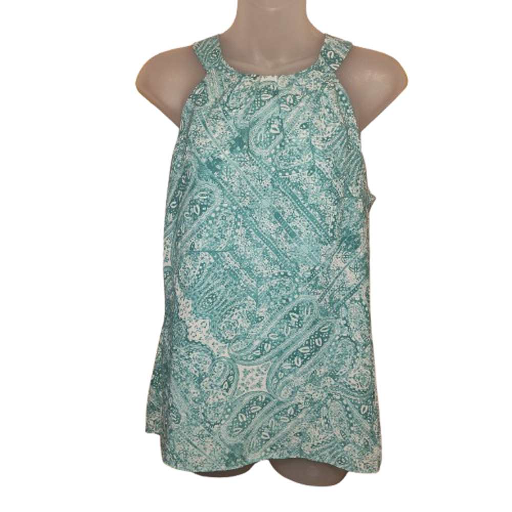 Violet + Claire Women’s Green Paisley Sleeveless Halter Style Top Size S BG28
